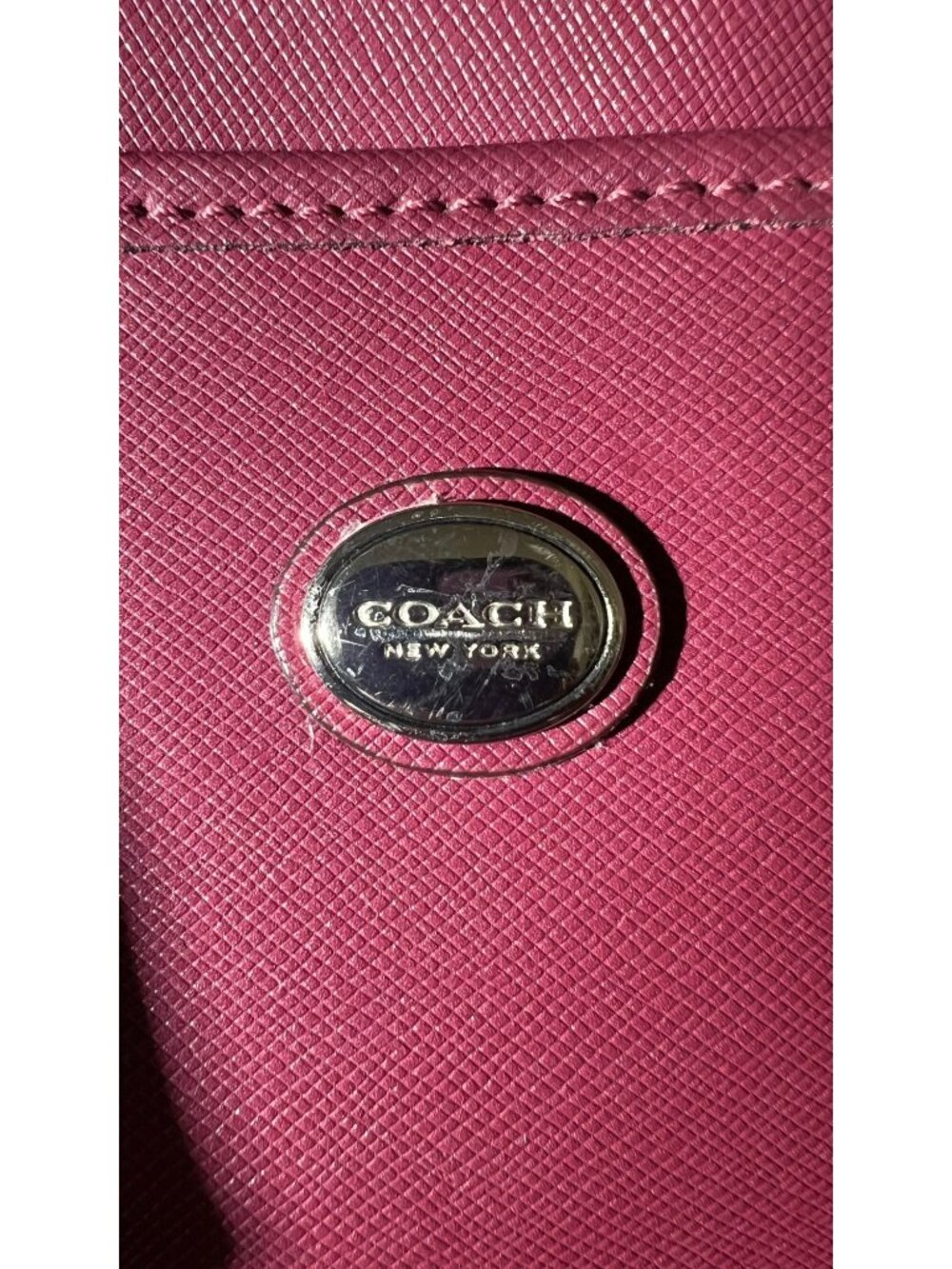 DAMAGED! Coach Peyton Leather Nancy Satchel Bag In Merlot E1492-F31403 - Picture 2 of 16